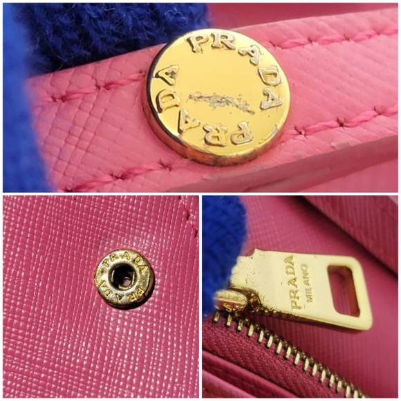 Authentic PRADA Saffiano Lux Metal Flap Wallet with Strap Peonia Geranio - Picture 10 of 16